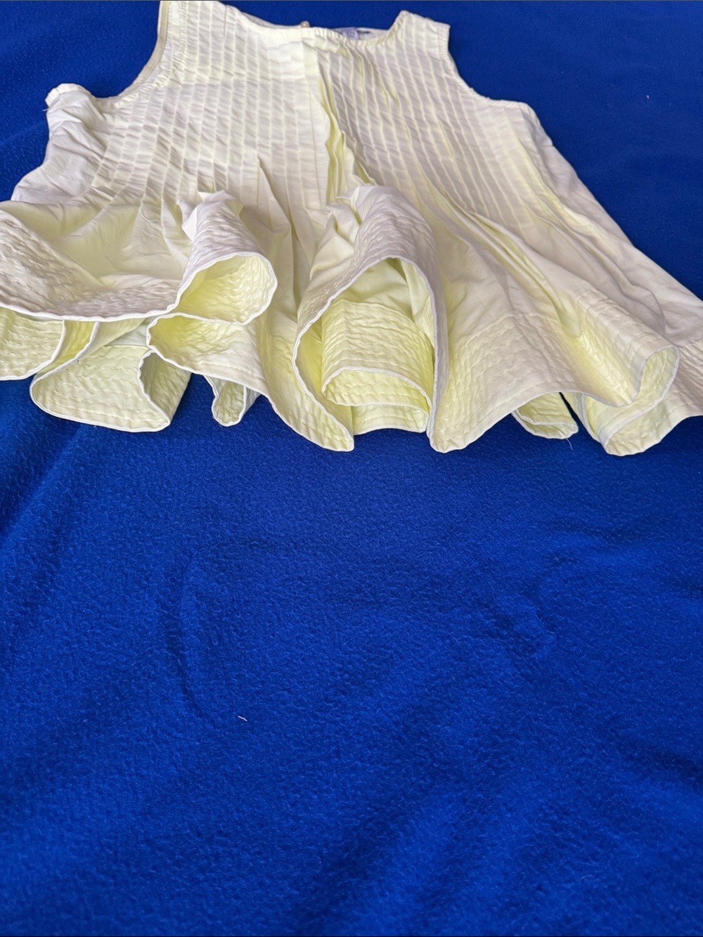 Women's Sleeveless Pintuck Peplum Blouse - Pale Yellow - Picture 4 of 6